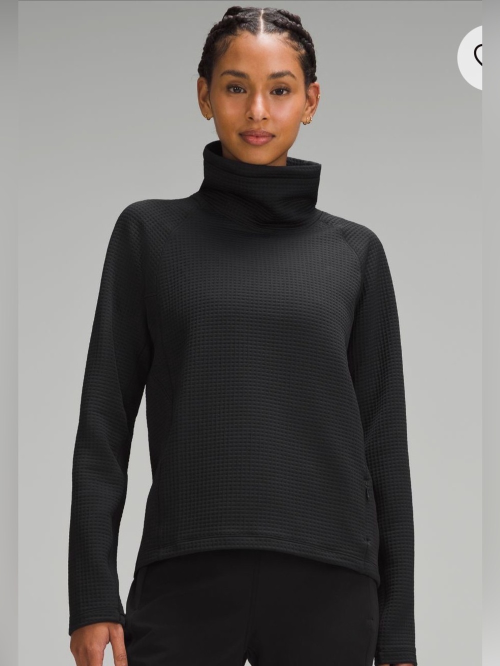 Waffle-Knit Funnel-Neck Long-Sleeve Shirt | Women's Long Sleeve Shirts